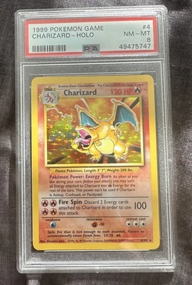 1999 Charizard Holo Base Set Unlimited Pokemon TCG #4/102 PSA 8 NM-Mint - Image 1 of 2