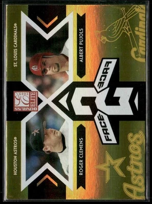 2005 Donruss Elite #FF-7 Roger Clemens / Albert Pujols Face 2 Face Gold #/150 - Image 1 of 2