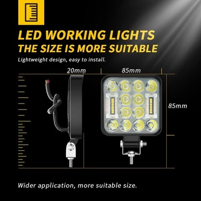 3 Inch LED Work Light with White Amber Dual Modes for Car Motorcycle Truck SUV - Image 1 of 4