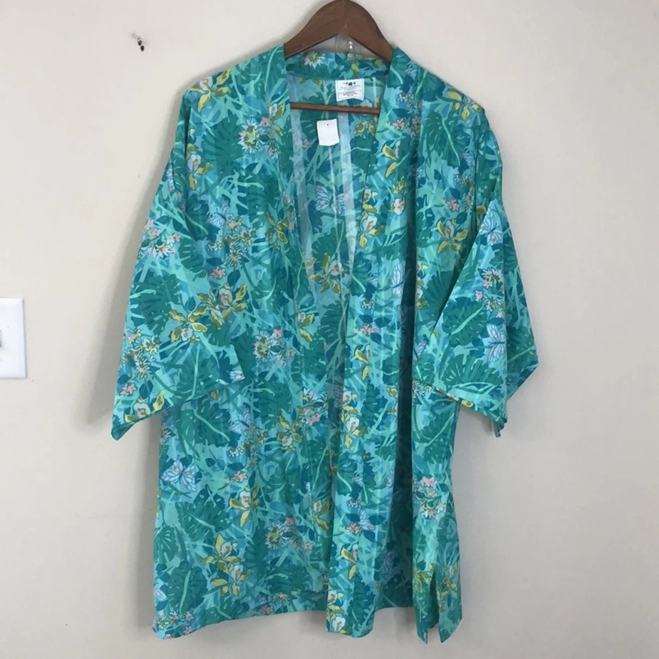 Tikal Trading Company Vibrante Tropical Algodón Floral Kimono Playa Cubrir XXL Foto 1 de 4