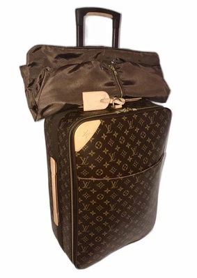 Louis Vuitton Pegase 55 Classic Suitcase Rolling Carry-on w/ LV Tag Garment Bag - Image 1 of 4