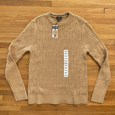 Suéter Express Tejido con Cable Para Hombres Pequeño Tostado Necana Cuello Redondo Pullover Nuevo con Etiquetas Foto 1 de 4