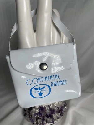 Mini bolsa de vinilo de viaje Continental Airlines - Publicidad - Logo de pájaro azul Foto 1 de 4