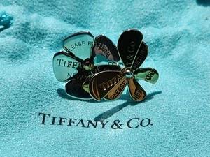 TIFFANY Co. Return T&Co 18k Gold & Silver Love Bug Butterfly Flower Cluster Ring - Picture 1 of 15