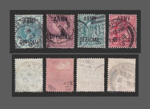 1896-1903 Great Britain OVERPRINT ARMY USED SCT.O57-O60 SG.O42,O45,O48,O49 - Picture 1 of 1