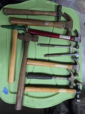 大号古董/复古 10 件 Tack & Small Claw Hammers: Stanley/Wards/Unmark — 第 1/4 张图片