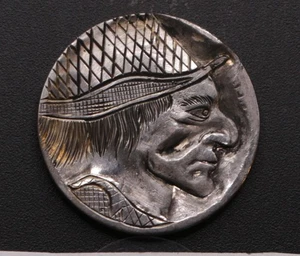 Grizzle Top Jack - The Unbalanced Outlaw - Hand Carved Hobo Nickel - Engraving - Picture 1 of 3