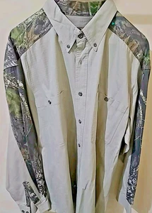 Vintage Mossy Oak Herren XL Beige Camo Heavy Open Range Jagdhemd Robust Outdoor - Bild 1 von 9