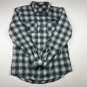 Camicia Travis Mathew uomo XL grigia a quadri con bottoni manica lunga casual flanella - Foto 1 di 10