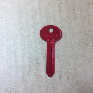 NOS CURTIS H50 RED ROUND DOOR TRUNK KEY BLANK VINTAGE FORD LINCOLN - Foto 1 di 2