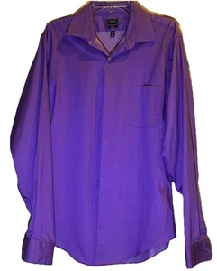 Arrow Buttondown Mens Size 16.5- 36/37 Purple Dress Shirt Fitted Long Sleeve - Picture 1 of 5