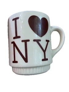 Taza de café vintage de cerámica Houze I Love New York logotipo raro color marrón EE. UU. - Imagen 1 de 8