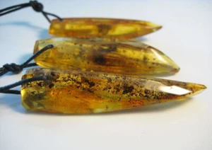 3 Massive Genuine Amber Beautiful Baltic Amber Necklace/Pendant  !!! - Picture 1 of 3