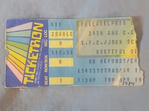 April 4-19-84 1984 GRATEFUL DEAD Ticket Stub Philadelphia Civic Center - Picture 1 of 2