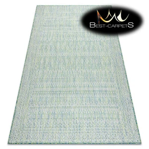 Increíble Moderna Tejida Plana SISAL ALFOMBRA SION diamantes verde azul crudo fácil de limpiar - Imagen 1 de 6