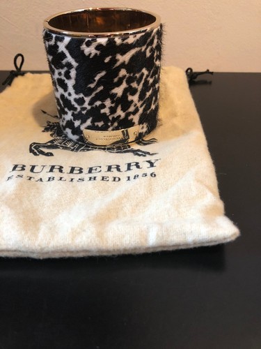 BRACCIALE BRACCIALETTO BURBERRY PRORSUM CAPELLI DI VITELLO STAMPA ANIMALIER PELLE ORO