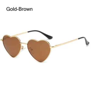 Sonnenbrille Vintage Retro Mode Lolita Herzform Pilotin Metallrahmen UV 400+Box - Bild 1 von 49