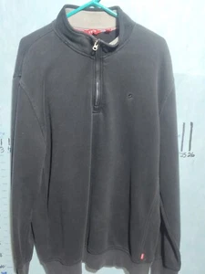 IZOD Mens XLT   1/4 Zip Fleece Pullover Sweater Black - Picture 1 of 11