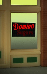 DOMINO SUGARS WINDOW SIGN -CAN BE TRIMMED AS SMALL AS O.9" W X 0 .85" T - O/HO - Bild 1 von 1