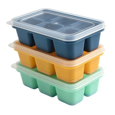 Innovativer Eiswürfelbereiter 3er Set große Silikonformen mit Deckel - Bild 1 von 4