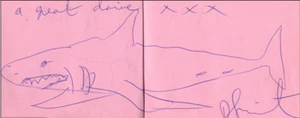 DAMIEN HIRST AUTHENTIC ORIGINAL SHARK ARTWORK SKETCH DRAWING UACC DEALER - Picture 1 of 12