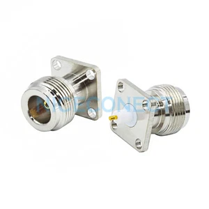 20 piezas N jack hembra 4 orificios panel conector de montaje con poste de soldadura conector de RF - Imagen 1 de 3