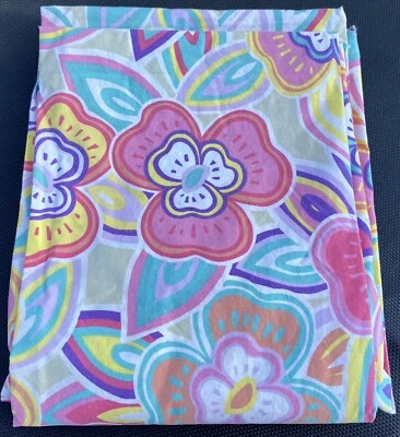 Tommy Hilfiger Flower Power Cotton Twin Flat Sheet Multicolor VGC - Image 1 of 4