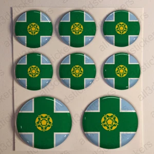 Pegatinas Derbyshire Pegatina Bandera Resina Vinilo Relieve Inglaterra UK - Picture 1 of 1