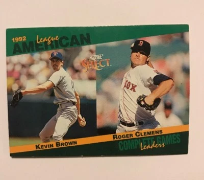 Kevin Brown; Roger Clemens (Baseball Card) 1993 Score - Select League Leaders  - Image 1 of 2