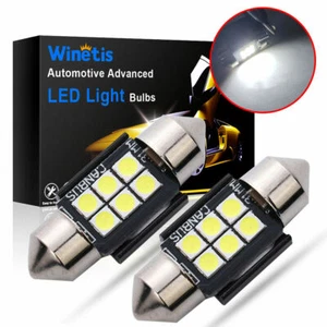 2X WINETIS DE3175 3022 Xenon White Festoon Dome Map Interior LED Light Bulbs 6K - Picture 1 of 9