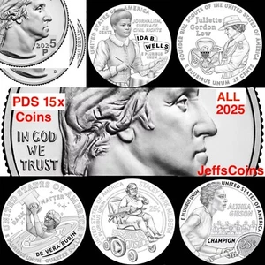 2025 P D S All 15 American Women Quarters 1 Year PDS Best BU Ida Wells - Gibson - Picture 1 of 24