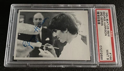 1964 Beatles B&W 3rd Series PSA 9 George Harrison Ringo 144 Mint Card Topps The - Image 1 of 3