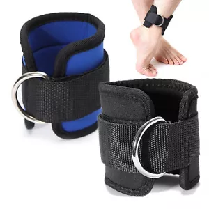 Gym Weight Lifting Multi Cable Attachment Ankle Strap D-ring Thigh Leg Pull XL - Picture 1 of 13