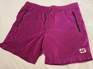 American Eagle Swim Trunks Surf Beach Pool Mens Size L Purple Reflective Shorts - Picture 1 of 13