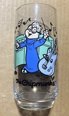 Alvin & The Chipmunks Drinking Glass 16oz Cup 1985 Simon Chipmunk Hardees Glass - Изображение 1 из 3
