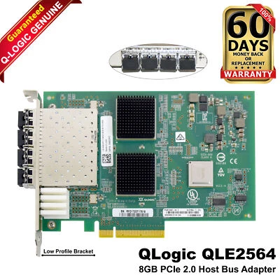 Dell QLogic QLE2564 Quad-Port 8Gb/s FC SFP+ PCIe 2.0 x8 Host Bus Adapter 45GPC - Image 1 of 4