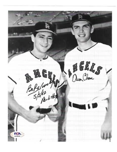 BO BELINSKY & DEAN CHANCE Signed L.A. Angels Auto. 8X10 PSA COA B&W Photograph - Picture 1 of 3