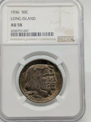 LONG ISLAND COMMEMORATIVE 1936 NGC AU 58 - Image 1 of 4