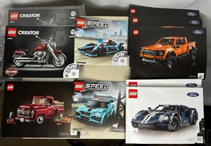 Lot of 10 Lego High End Vehicle Manuals Ford GT Harley Davidson Ford Raptor EUC - Picture 1 of 5