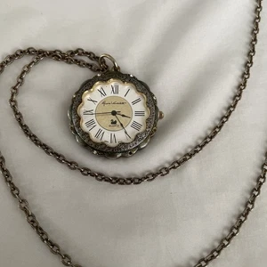 Gloria Vanderbilt Pendant Necklace Watch Vintage New Battery Installed 28” Chain - Picture 1 of 10