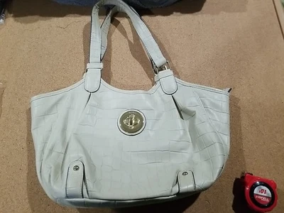 XOXO Cream Aligator pattern Shoulder Bag Gold Hardware - Image 1 of 4