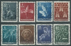 1950 TRIESTE B USATO ANIMALI 8 VALORI - RA24-3 - Picture 1 of 1