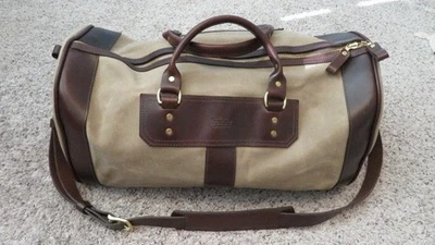 Bolsa de viagem redonda de lona e couro Gokey - Imagem 1 de 4