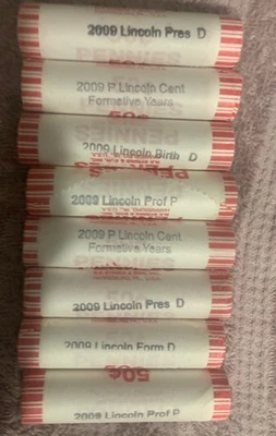 2009 US MINT PENNY CENT {EIGHT ROLLS} [MIXED MINT AND THEME] - Image 1 of 4