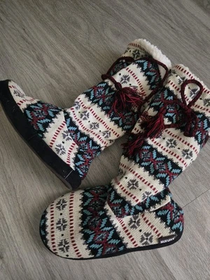 Mujer MukLuks Tejido Sherpa Forrado Botines Fair Isle Talla M 8 Vacaciones Invierno Pren Foto 1 de 4