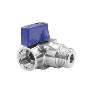 Stainless Steel 90 Degrees Elbow Ball Valve 1/4" NPT Male x 1/4" NPT Female S... - Picture 1 of 4