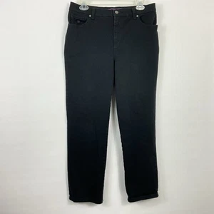Gloria Vanderbilt Amanda Straight Leg Black Jeans Womens Size 12P - Picture 1 of 8
