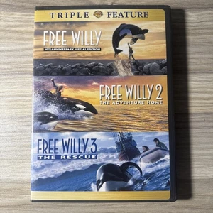 Free Willy - Triple Feature DVD (Free Willy 1, 2: Adventure Home & 3: Rescue) - Picture 1 of 2