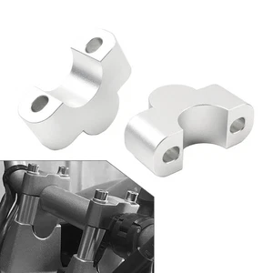 Silver Handlebar Riser Lift Kit Clamps Bar 25mm Height For Honda Suzuki Kawasaki - Picture 1 of 11