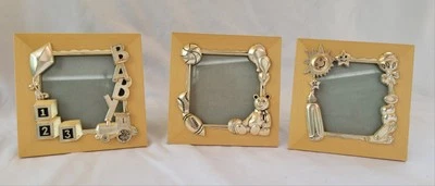 Arte enchapado en plata Godinger 3 marcos de fotos habitación de bebé  Foto 1 de 4